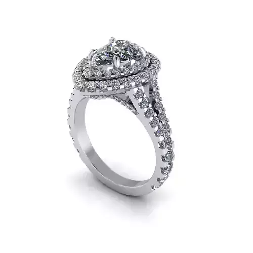 Pear Pav Tension Woman Wedding Ring 3D print model