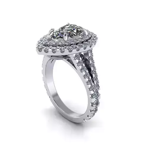 Pear Wedding Ring Pav V1