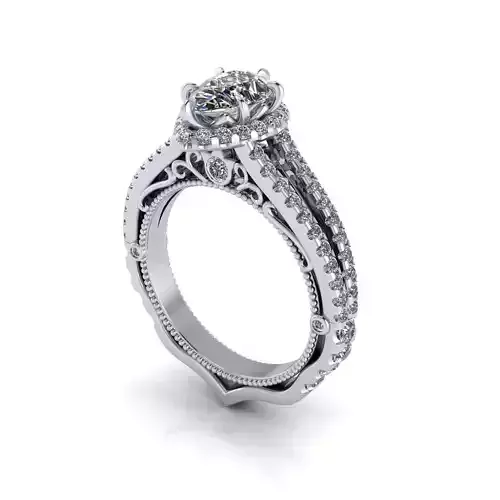 Verragio Wedding Ring Solitaire Pav Set V7