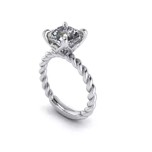 Solitaire Tiffany Tension Diamond Wedding Ring 3D print model