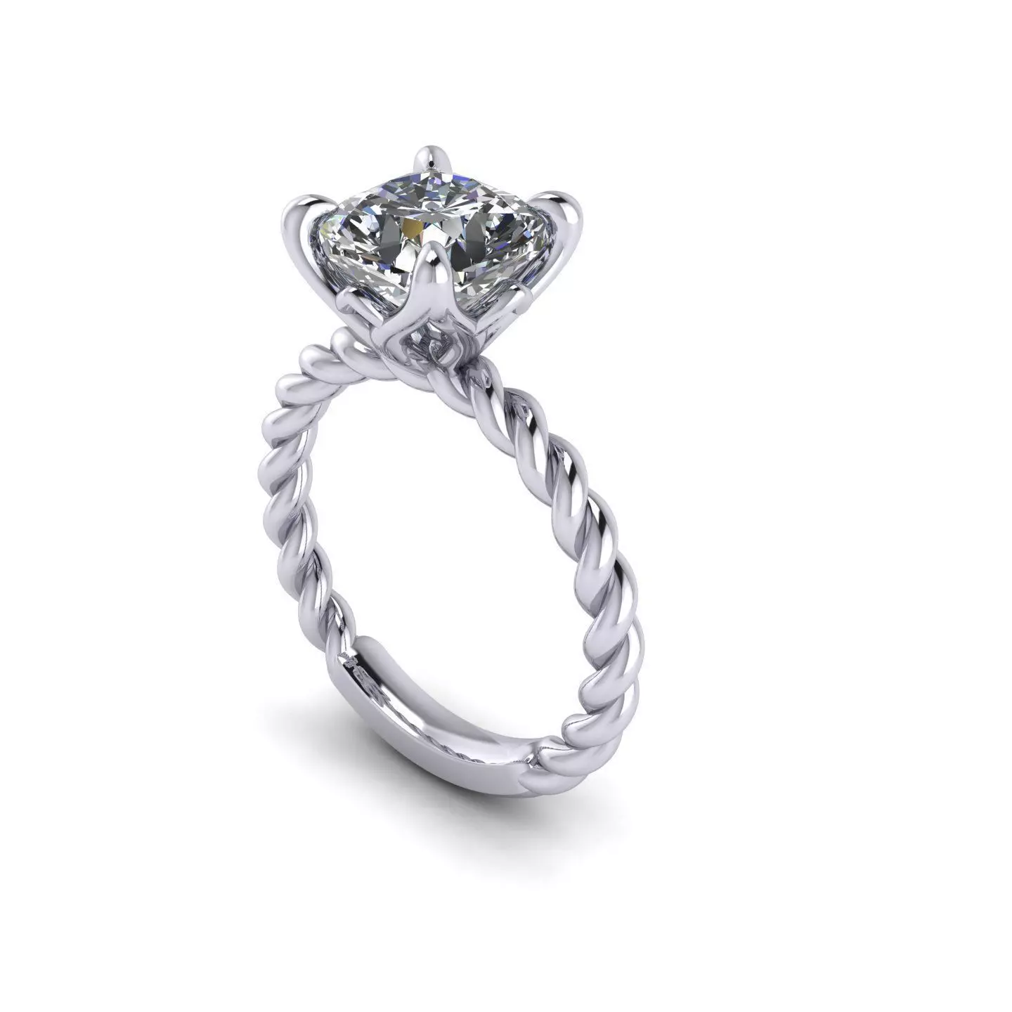 Solitaire Tiffany Tension Diamond Wedding Ring 3D print model