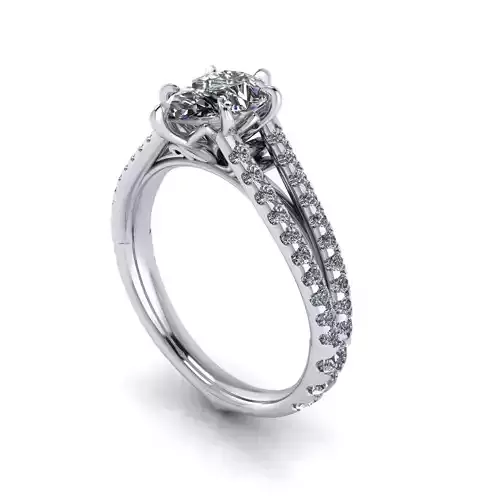 Tension Pear Wedding Ring 3D print model