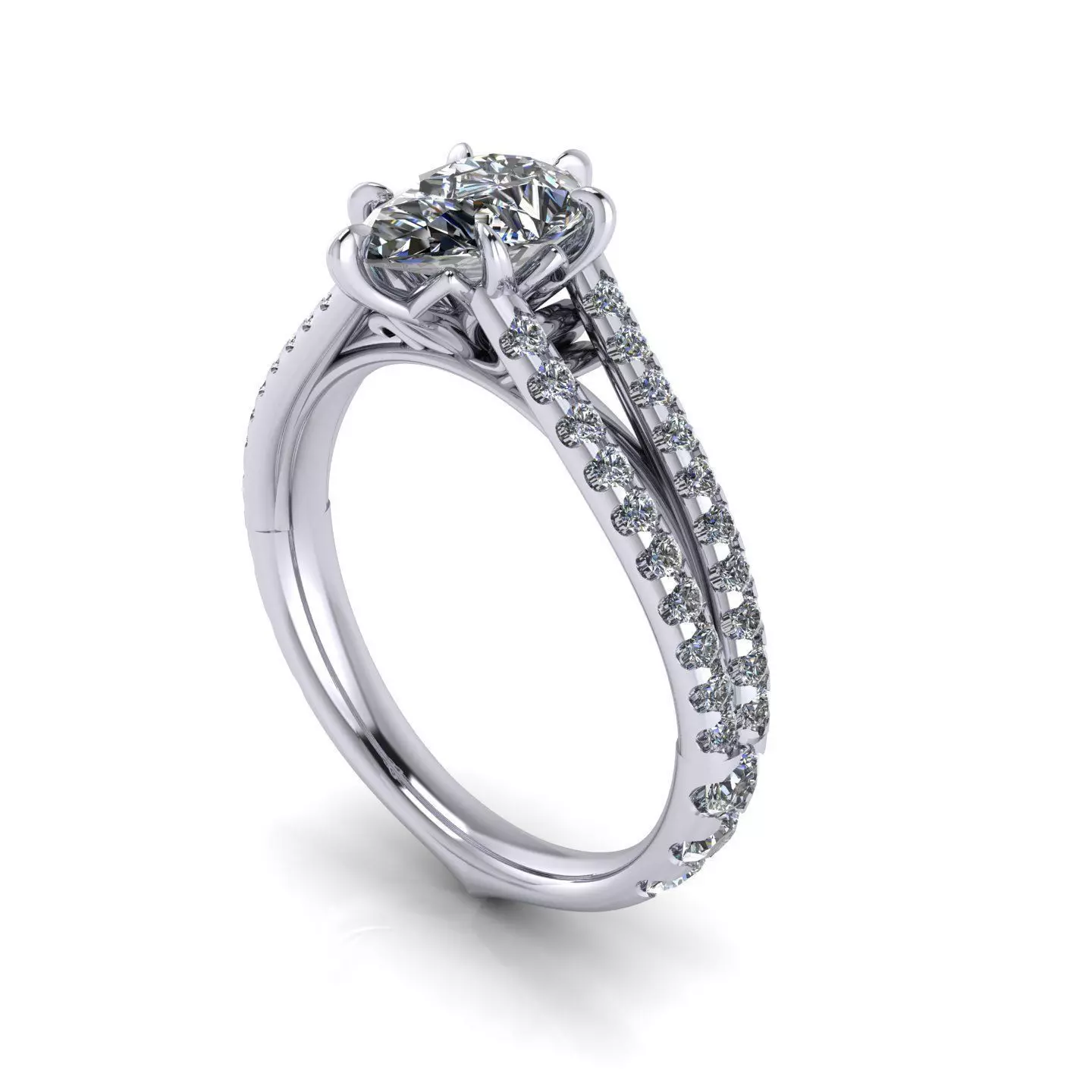 Tension Pear Wedding Ring 3D print model_0