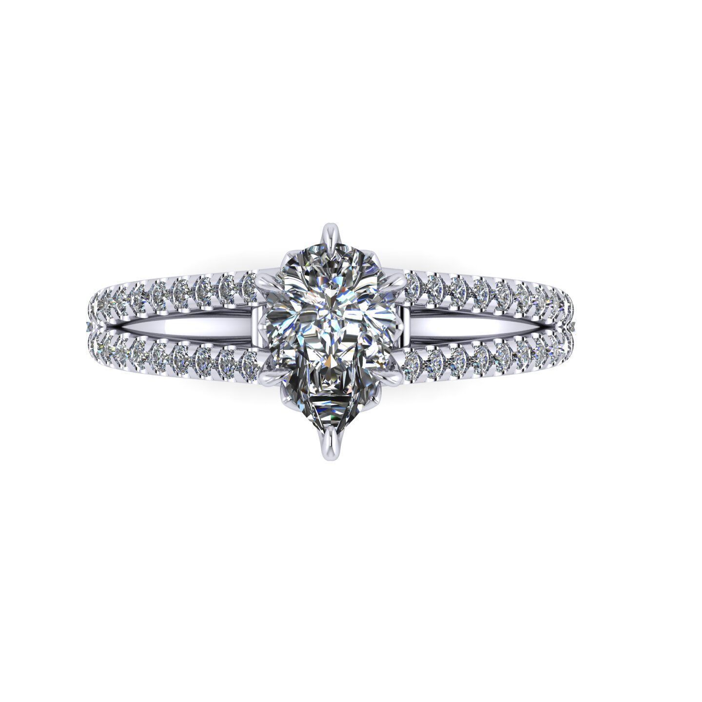 Tension Pear Wedding Ring 3D print model_1