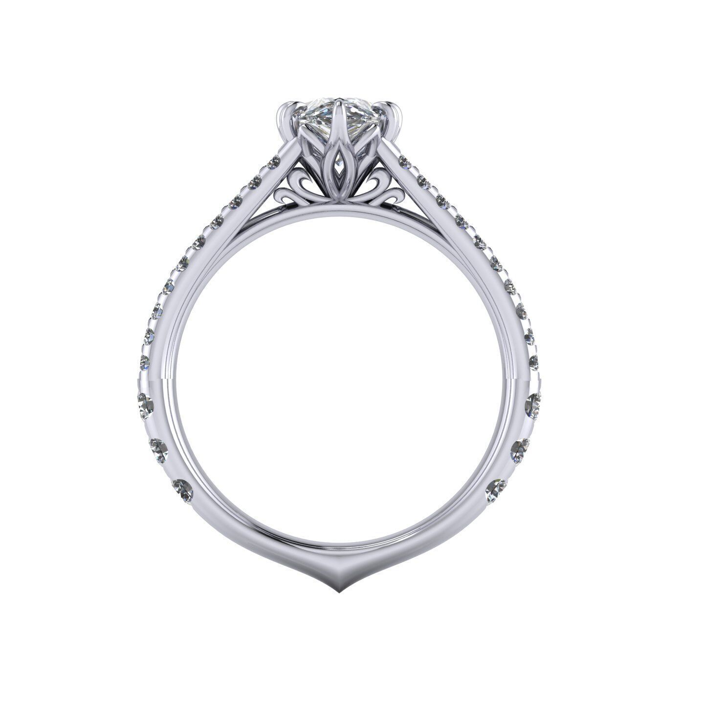 Tension Pear Wedding Ring 3D print model_4