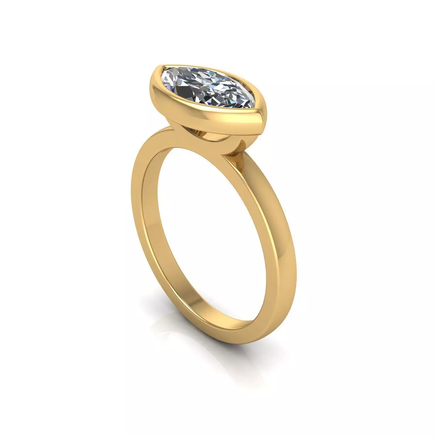 Marquee Wedding Woman Diamond Ring 3D print model