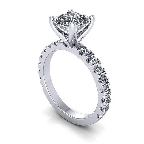 One Row Woman Wedding Ring R2 3D print model