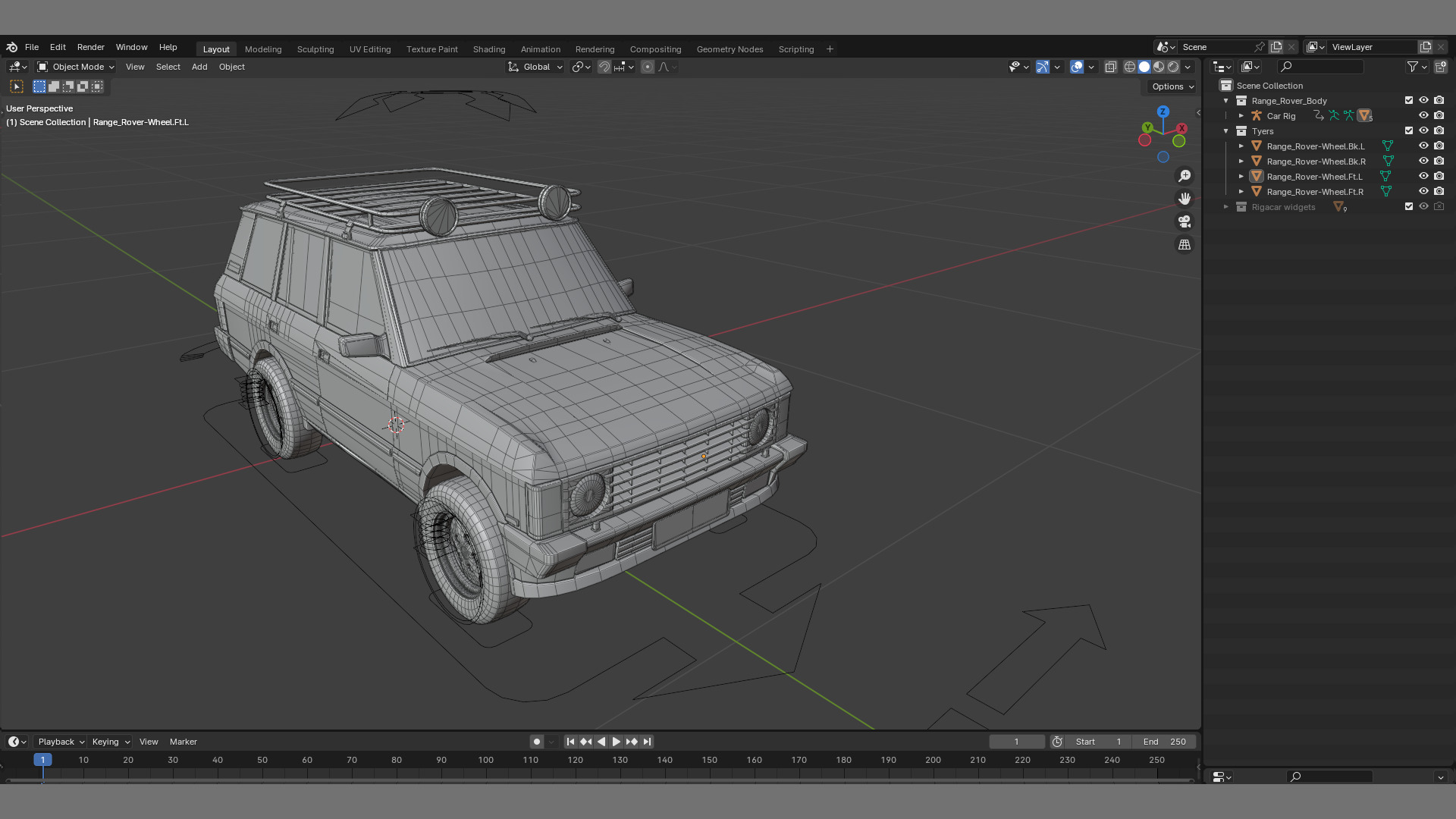Range rover Rigged  Low-poly 3D model_7