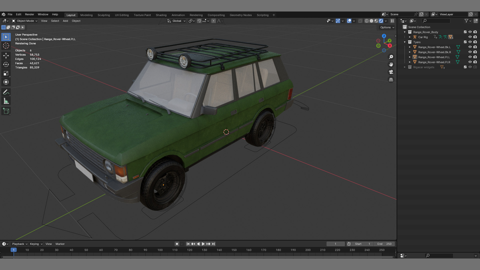 Range rover Rigged  Low-poly 3D model_6