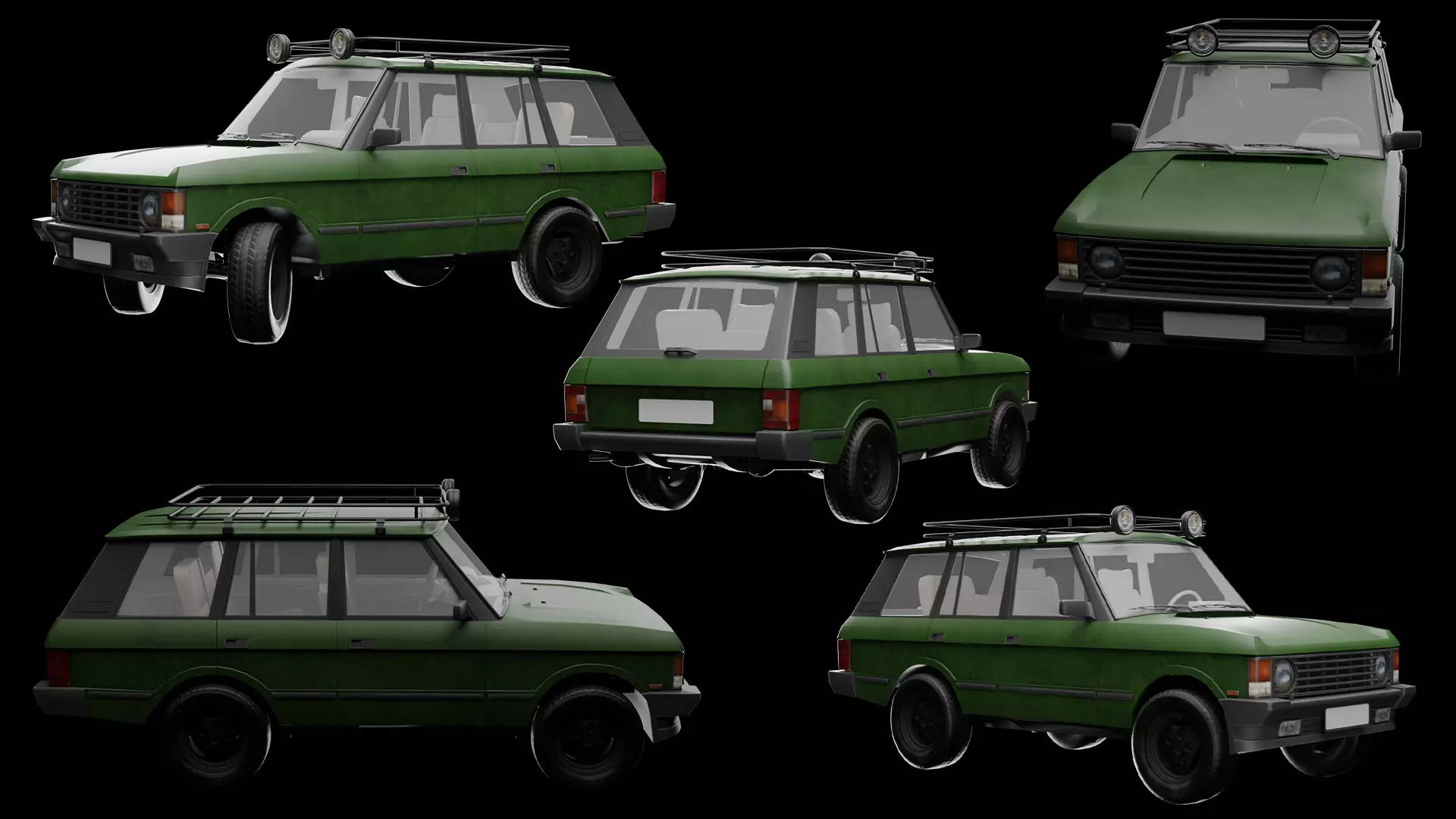 Range rover Rigged  Low-poly 3D model_0