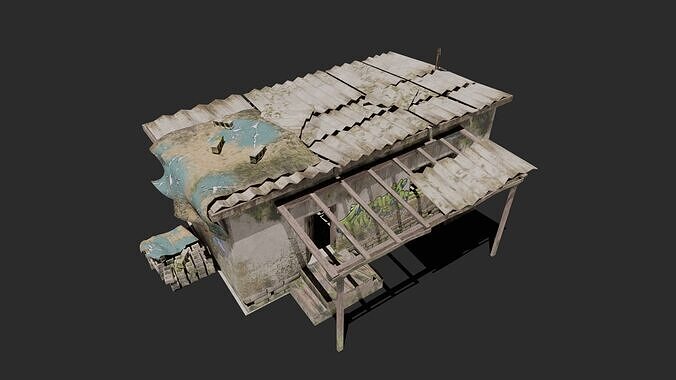 Horor House Low-poly 3D model 5