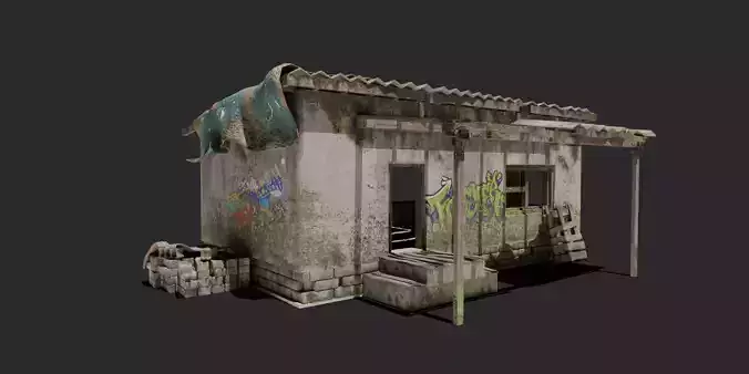 Horor House Low-poly 3D model