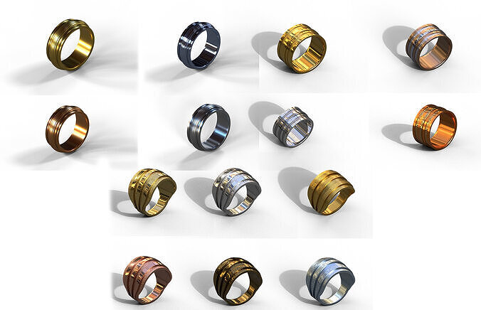 High-Quality 3D Ring Model Pack 14 Low-poly 3D model