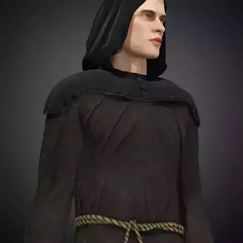 Rigged Fantasy Medieval Character Monk