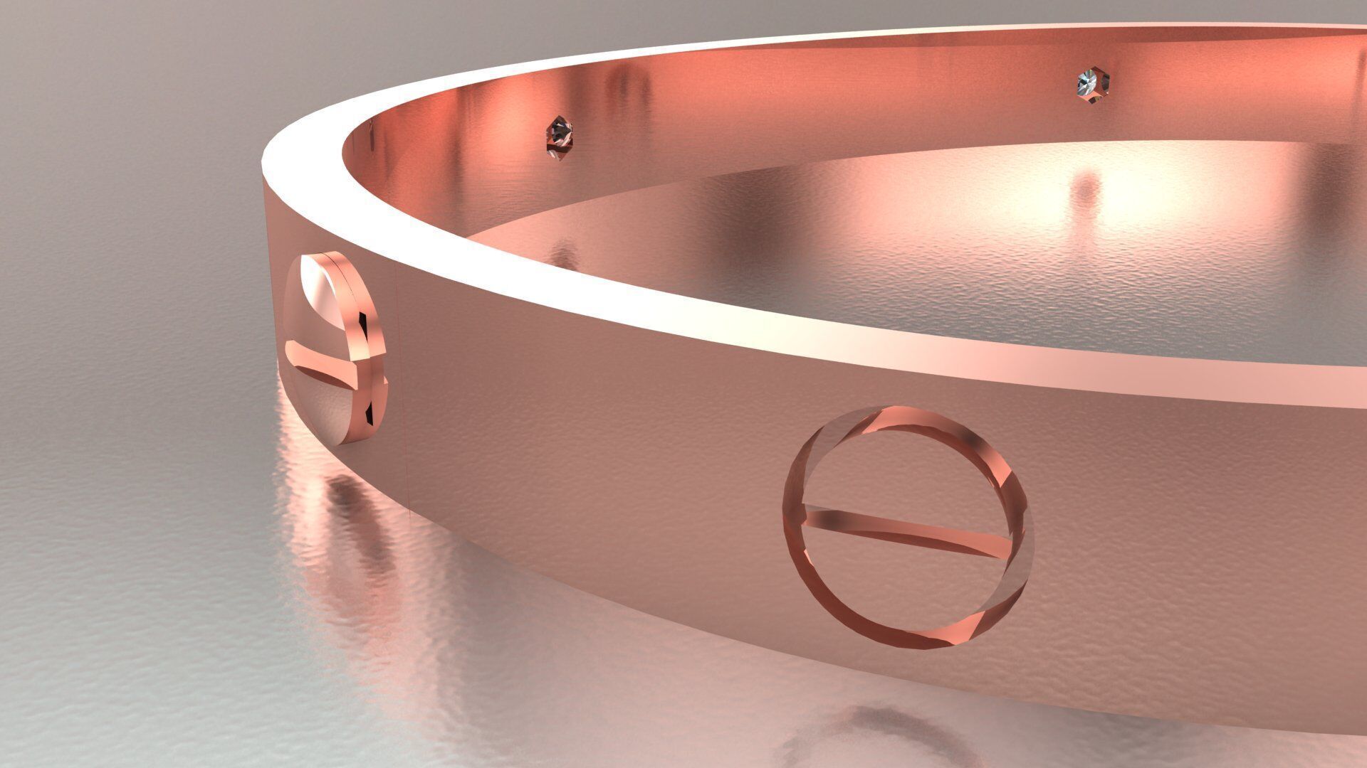 CARTIER LOVE bracelet with 4 stones 3D print model 3D print model_9