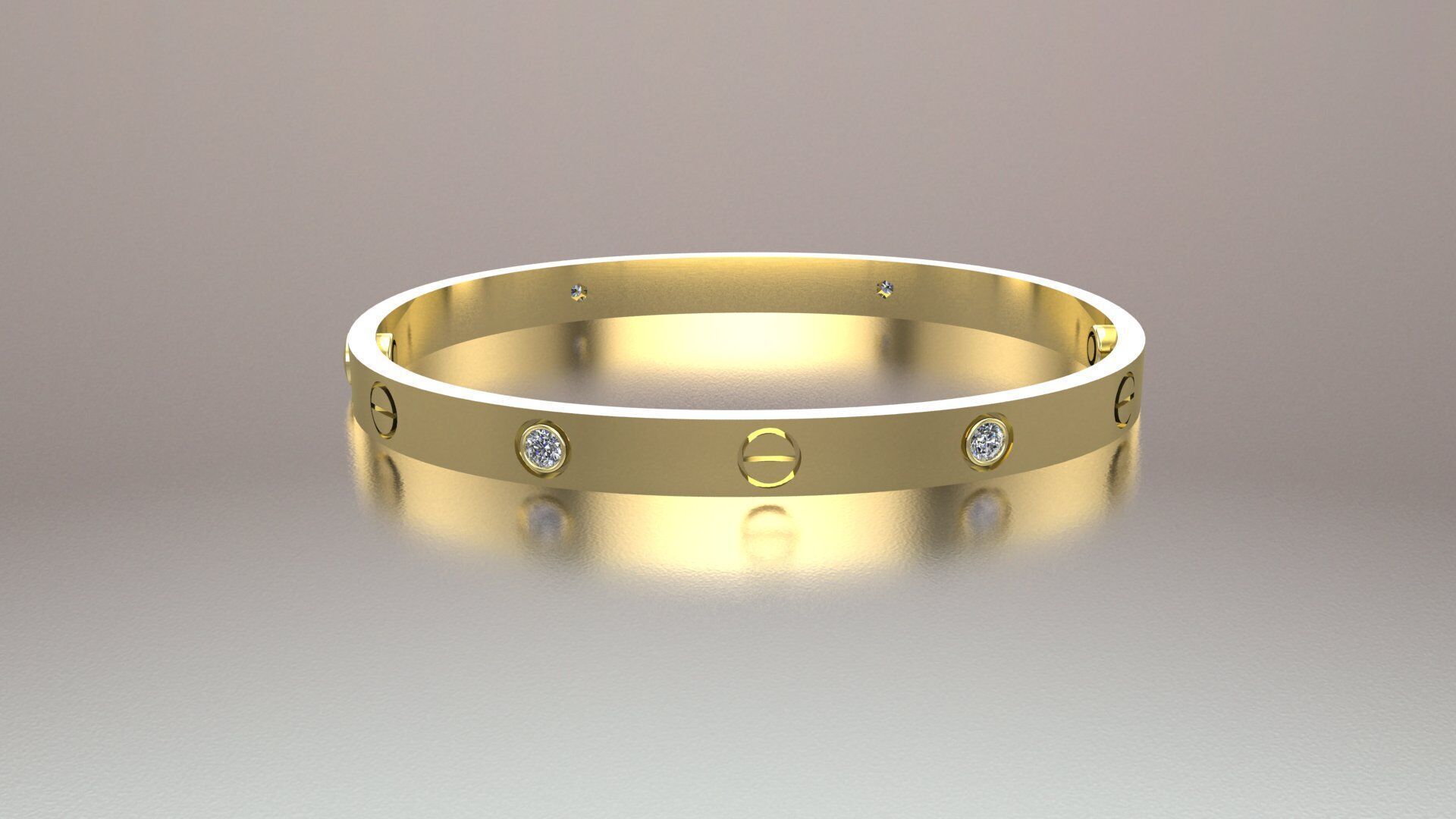 CARTIER LOVE bracelet with 4 stones 3D print model 3D print model_1