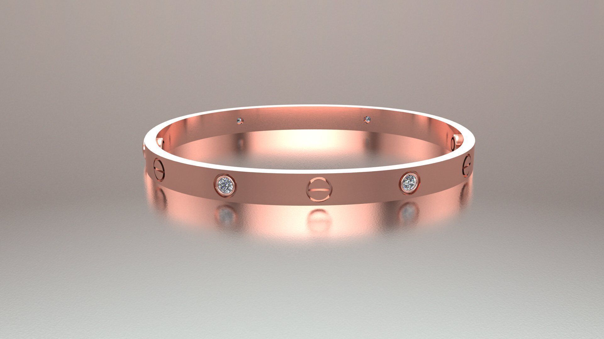 CARTIER LOVE bracelet with 4 stones 3D print model 3D print model_3