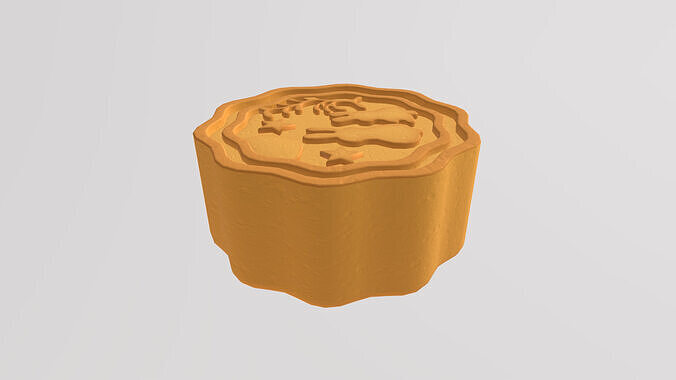 Stylized Low-Poly Mooncake and Snow Skin Mooncake Low-poly 3D model 5