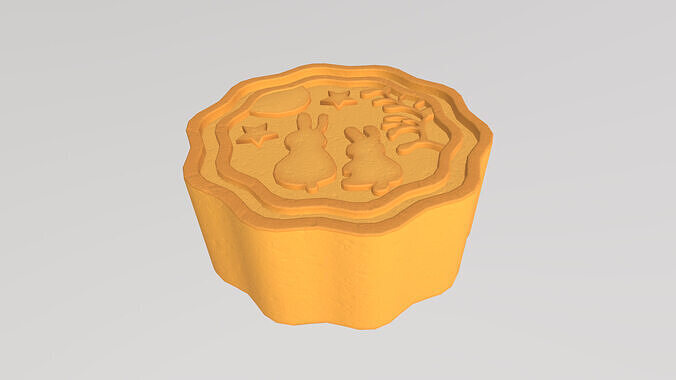 Stylized Low-Poly Mooncake and Snow Skin Mooncake Low-poly 3D model 2