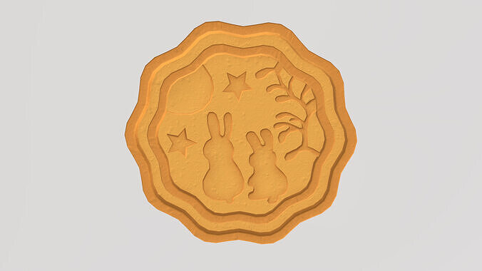 Stylized Low-Poly Mooncake and Snow Skin Mooncake Low-poly 3D model 6