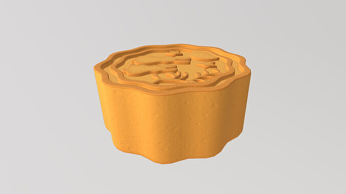 Stylized Low-Poly Mooncake and Snow Skin Mooncake Low-poly 3D model 4