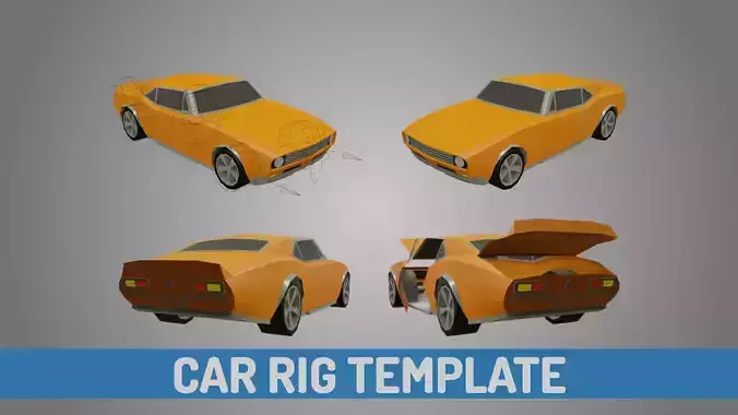 Low Poly Car Rig Template - Animation