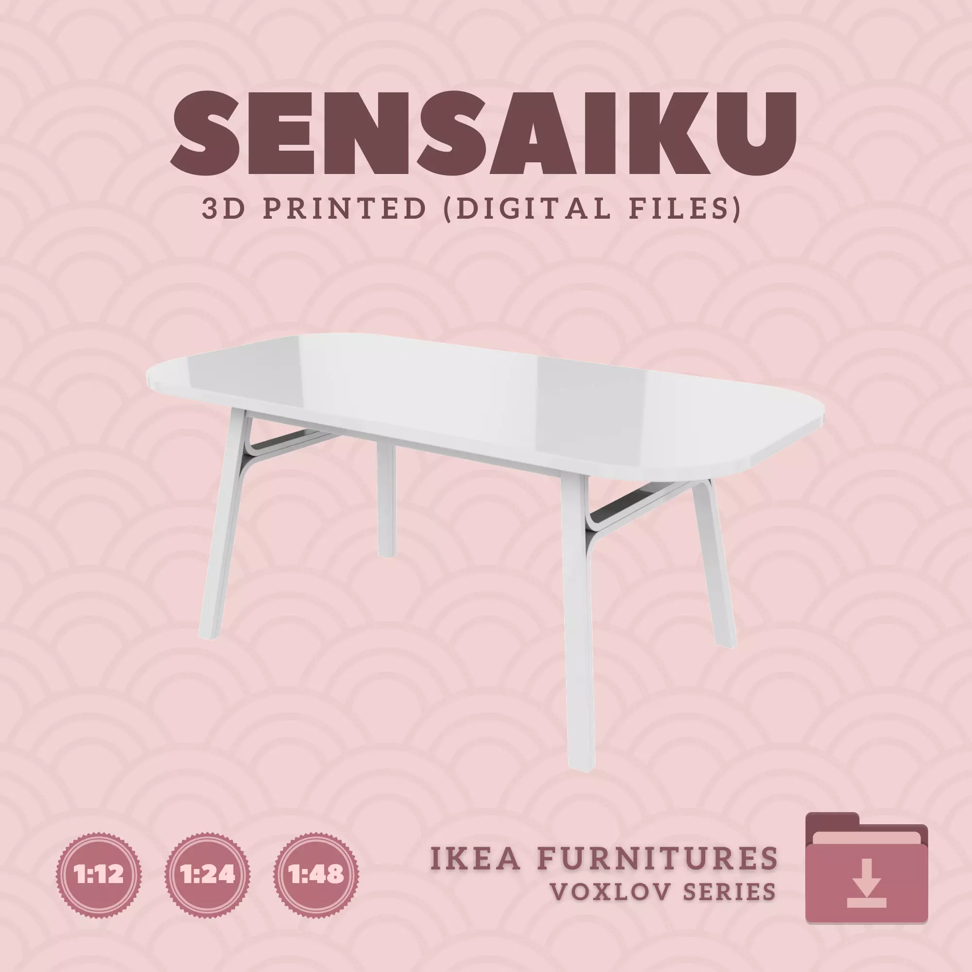 1 VOXLOV Dining Table for Mini Dollhouse - IKEA - 3D Print 3D print model