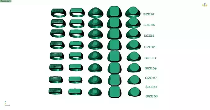 Set of 5 signet pintrest  ring - ready for printing in 8 sizes