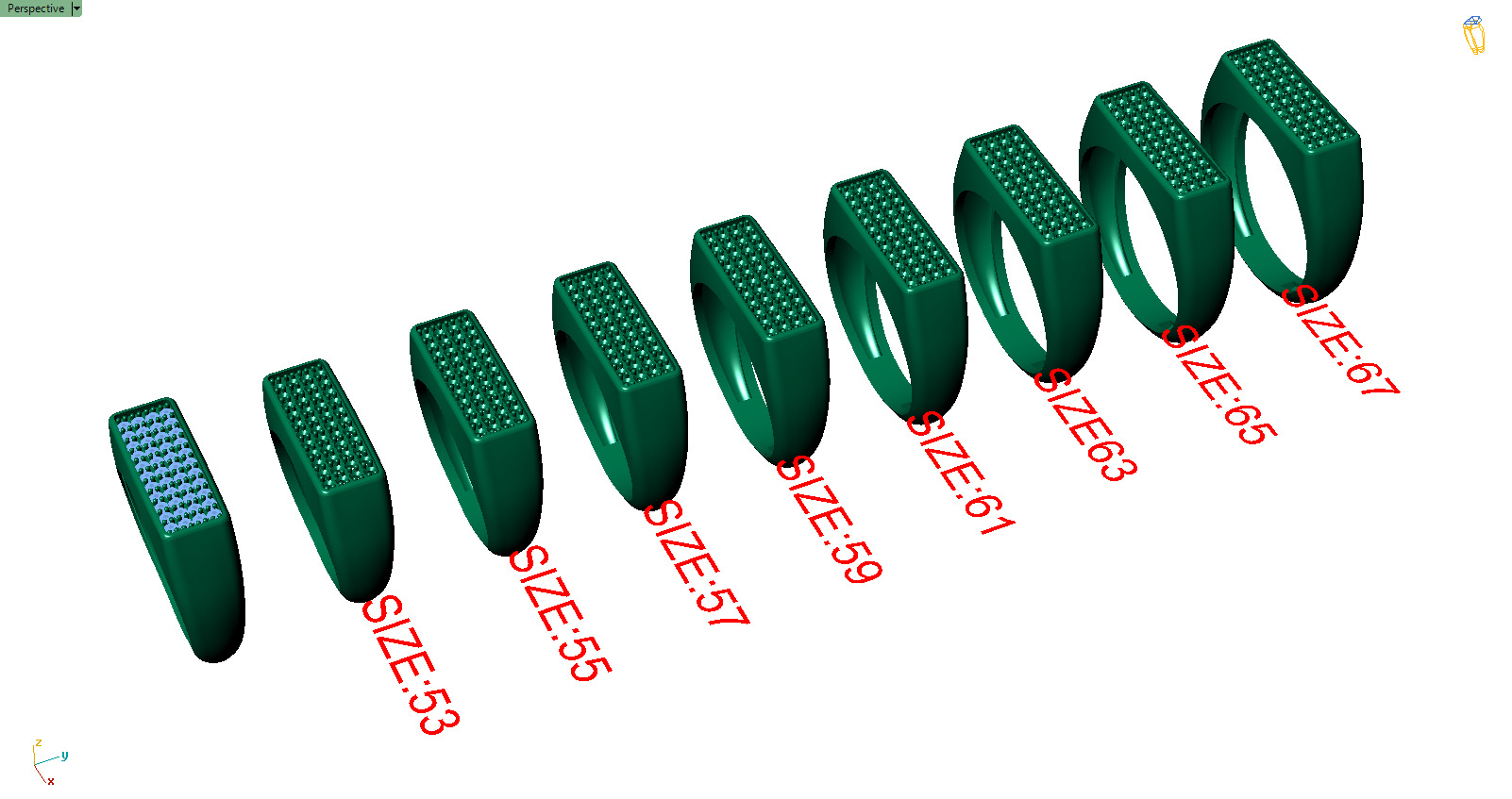 Set of 5 signet pintrest ring - ready for printing in 8 sizes 3D print model_5