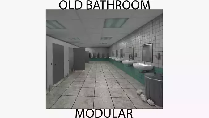 Old Bathroom Modular Pack - Game-Ready Environment Kit Low-poly 3D model