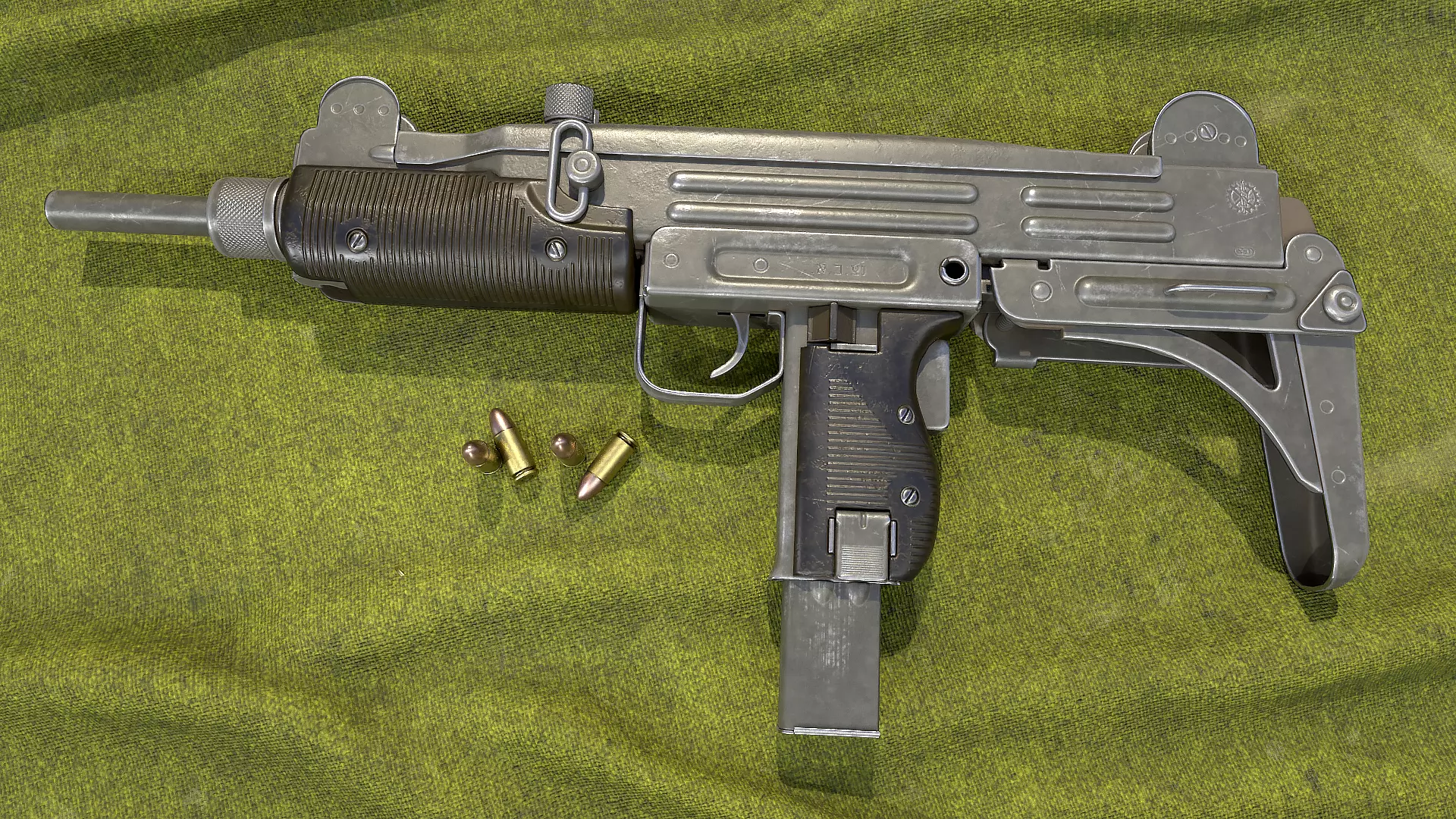 UZI submachine gun Low-poly 3D model