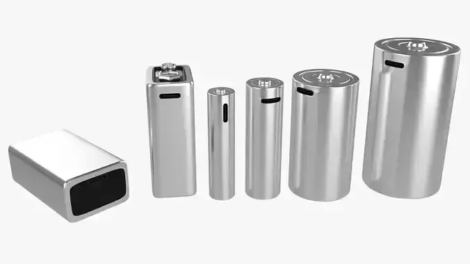 Battery Cells with Type C USB 3D Model Collection