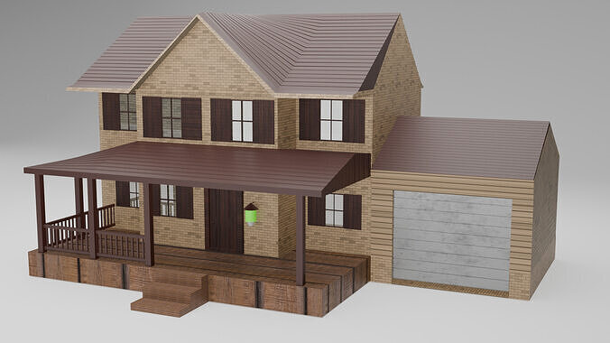 House with garage 3D model