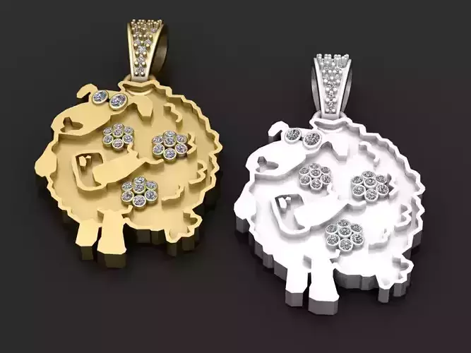 Diamond animal pendant