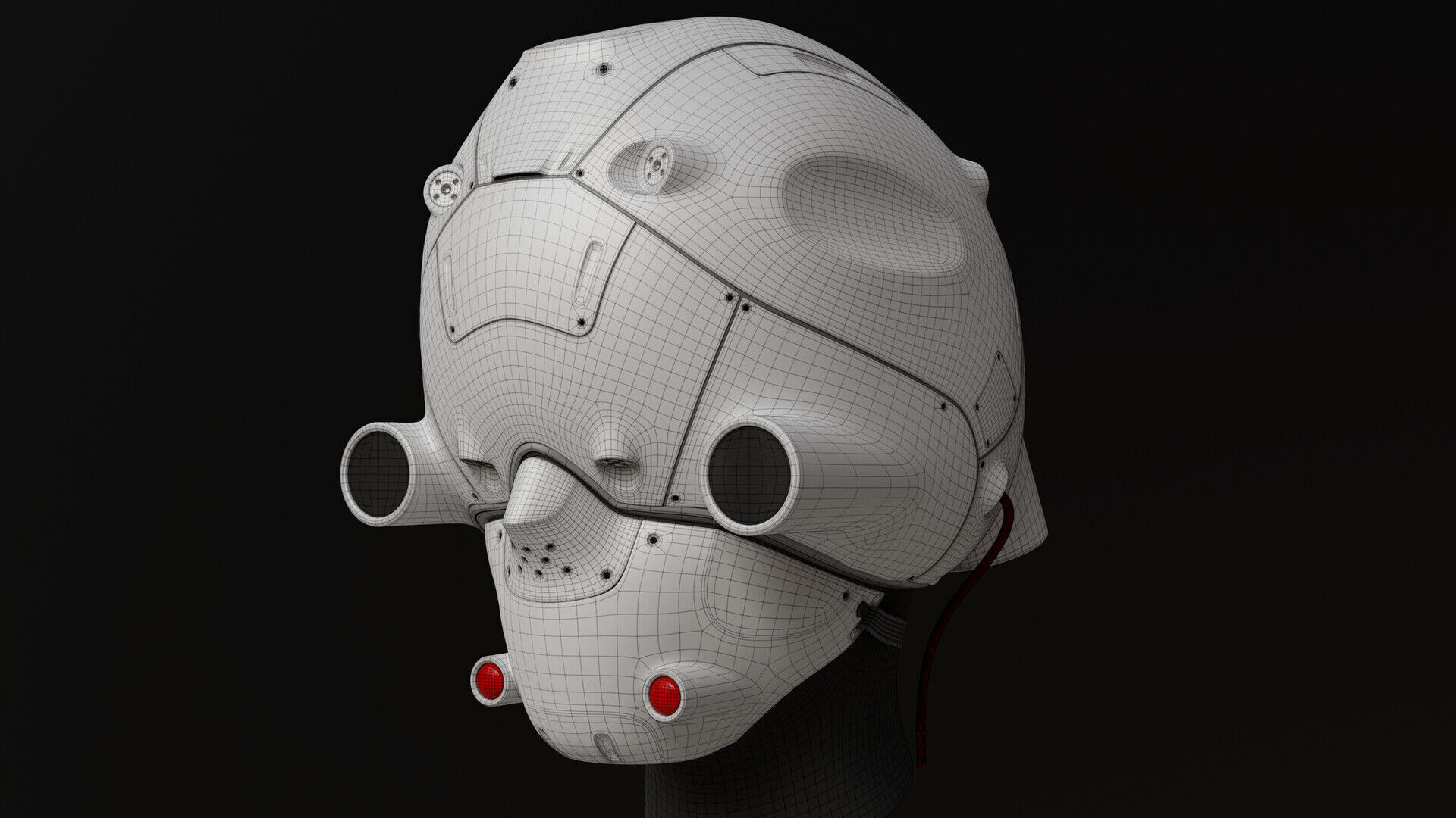 Sci-Fi helmet Free 3D model_8