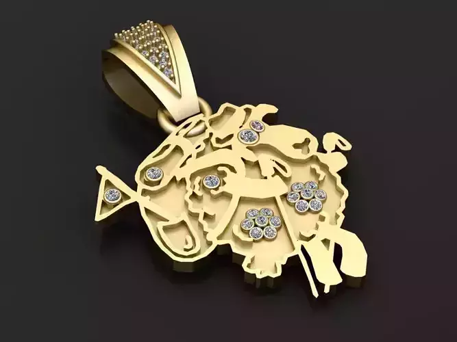 Animal and music themed pendant