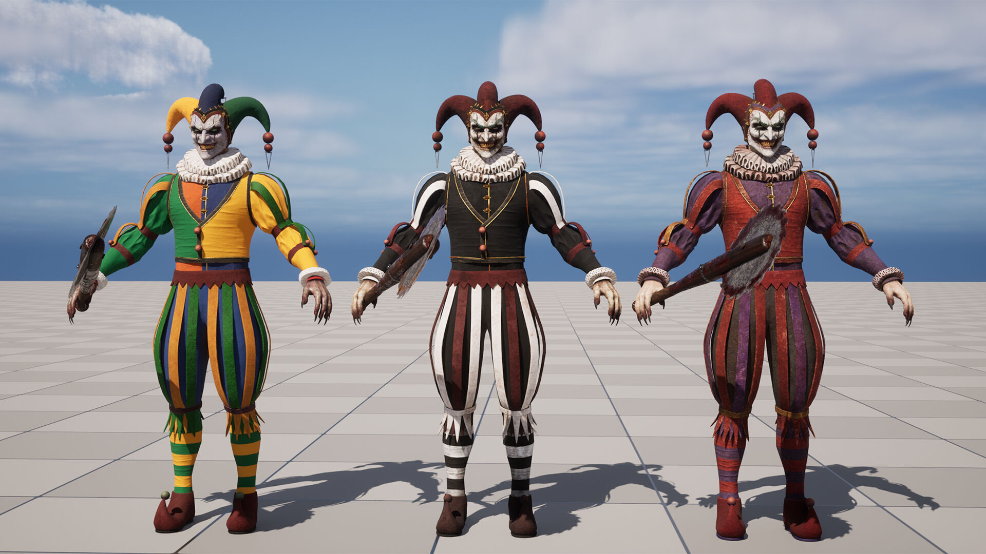 clown monster Low-poly 3D model_19