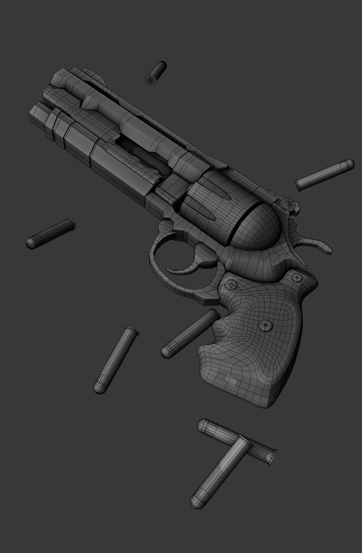 Rugged Sci-Fi Revolver 3D model_3