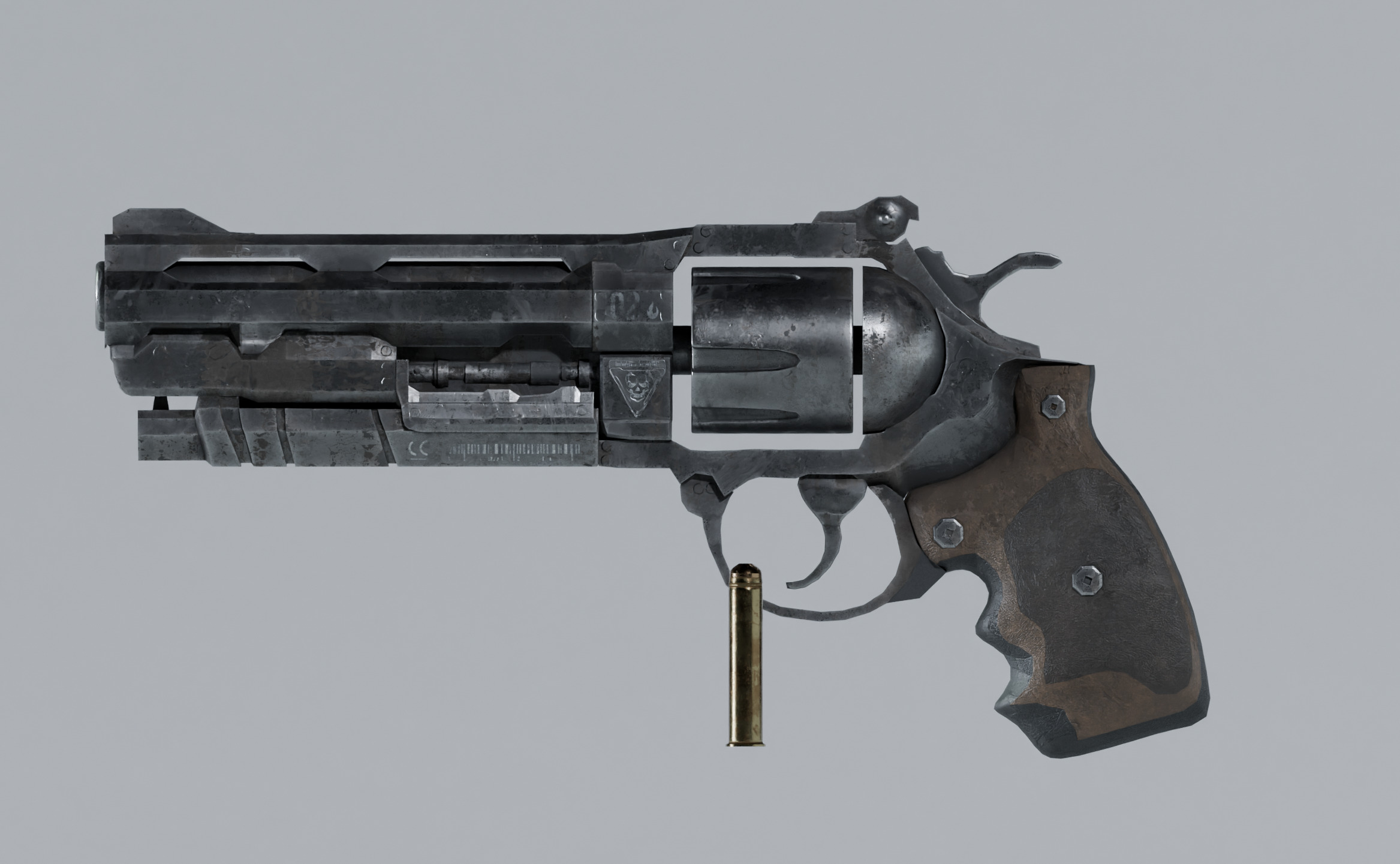Rugged Sci-Fi Revolver 3D model_1