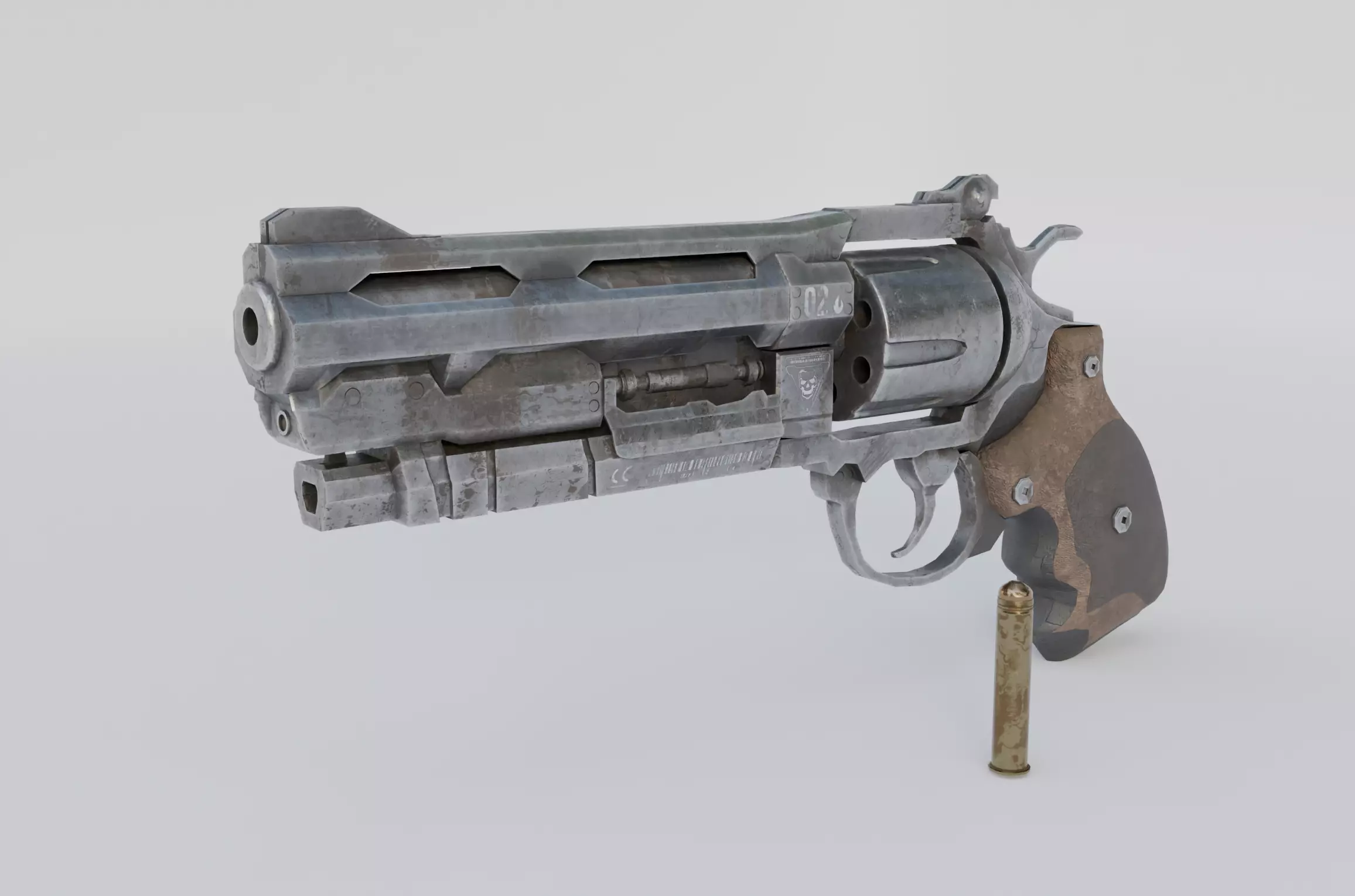 Rugged Sci-Fi Revolver 3D model_0