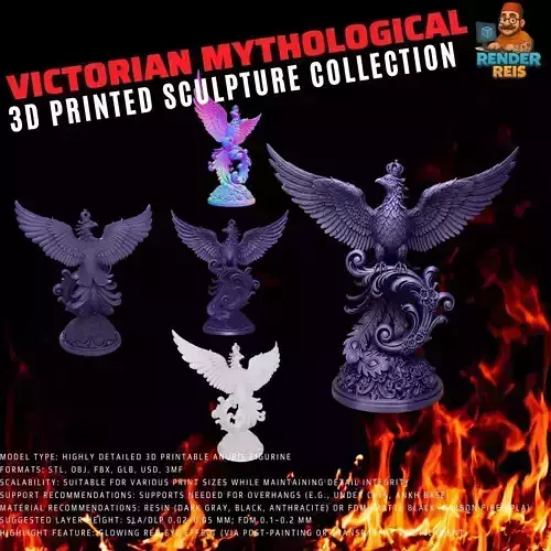 Crowned Phoenix Sculpture