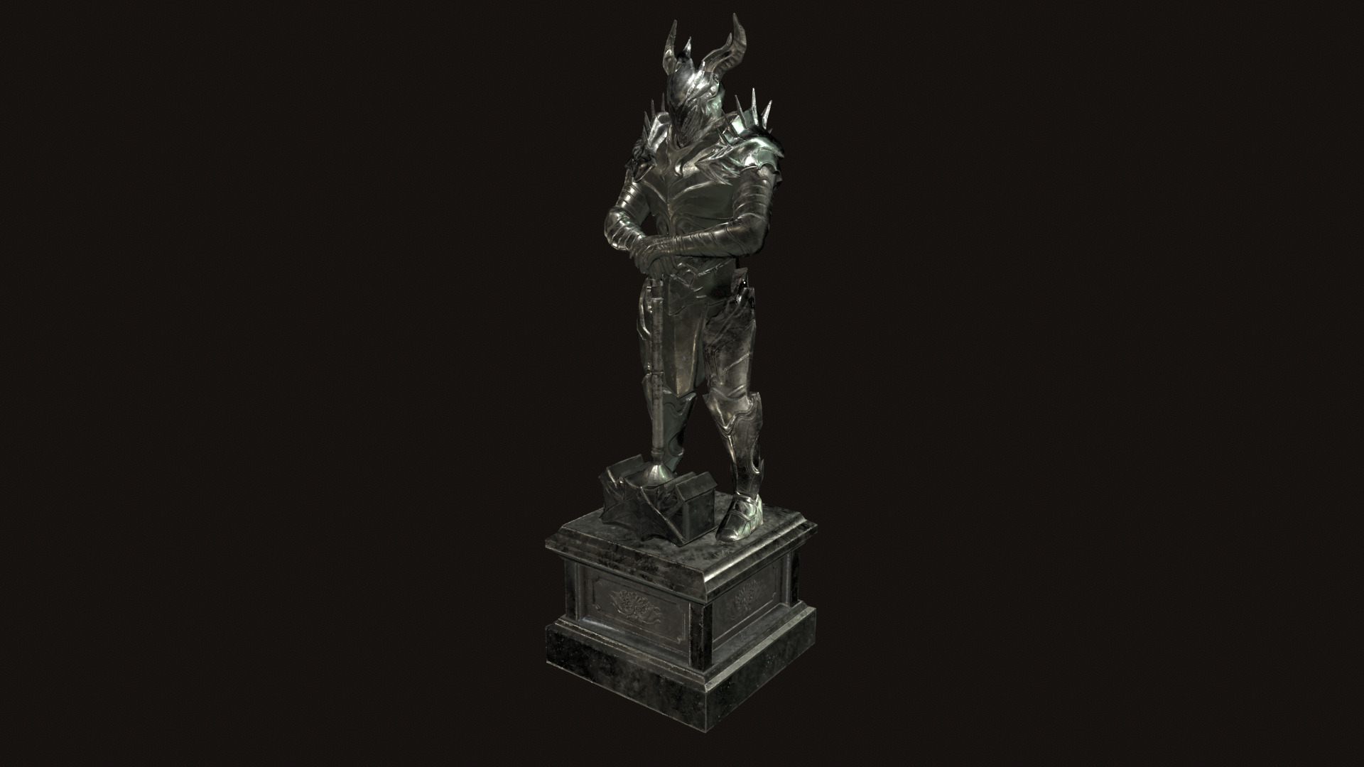 Statue 06 Low-poly 3D model_11