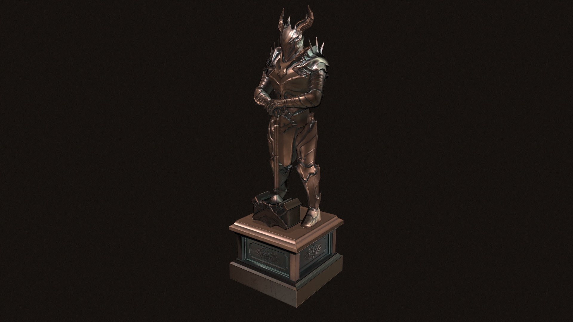 Statue 06 Low-poly 3D model_10