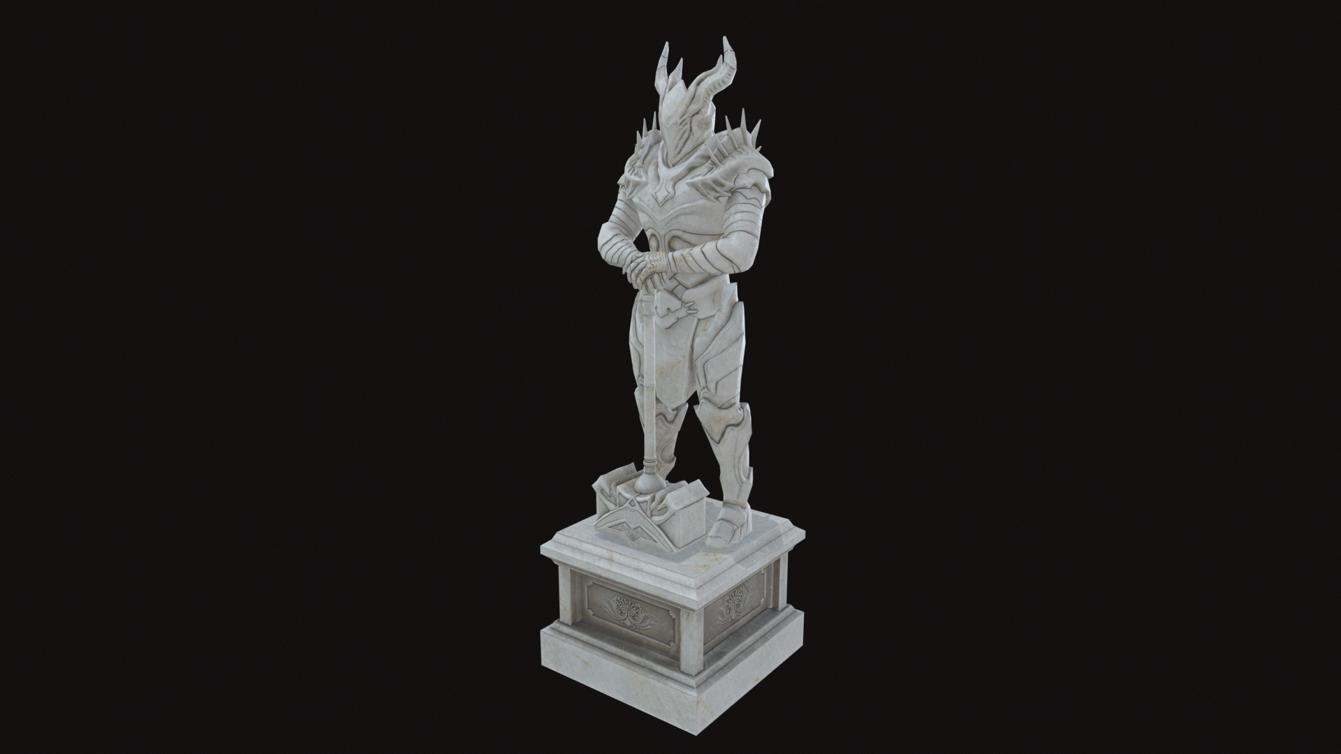 Statue 06 Low-poly 3D model_14