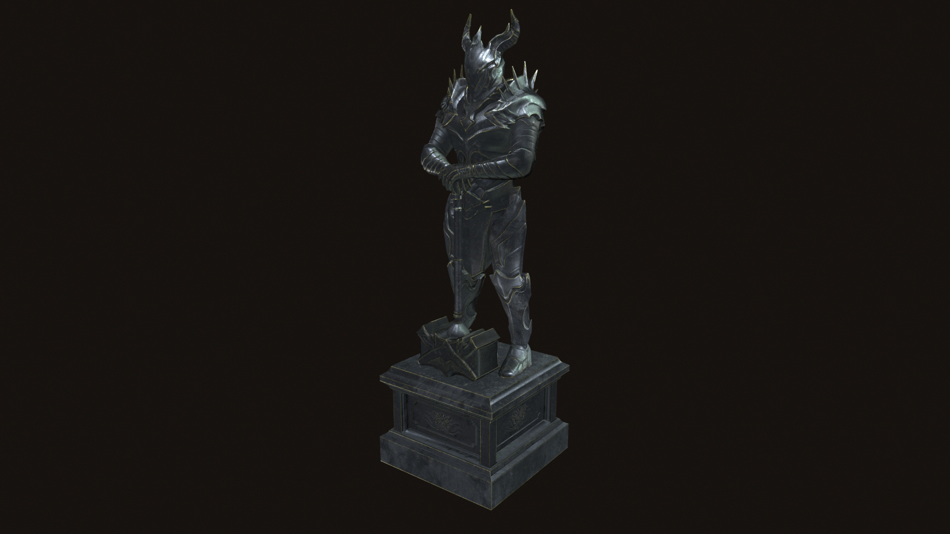 Statue 06 Low-poly 3D model_12