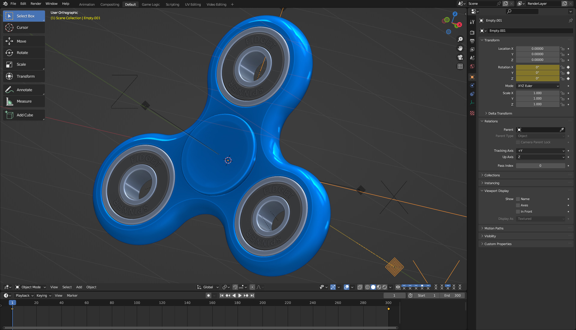 Rotating Fidget Spinner  3D model_11