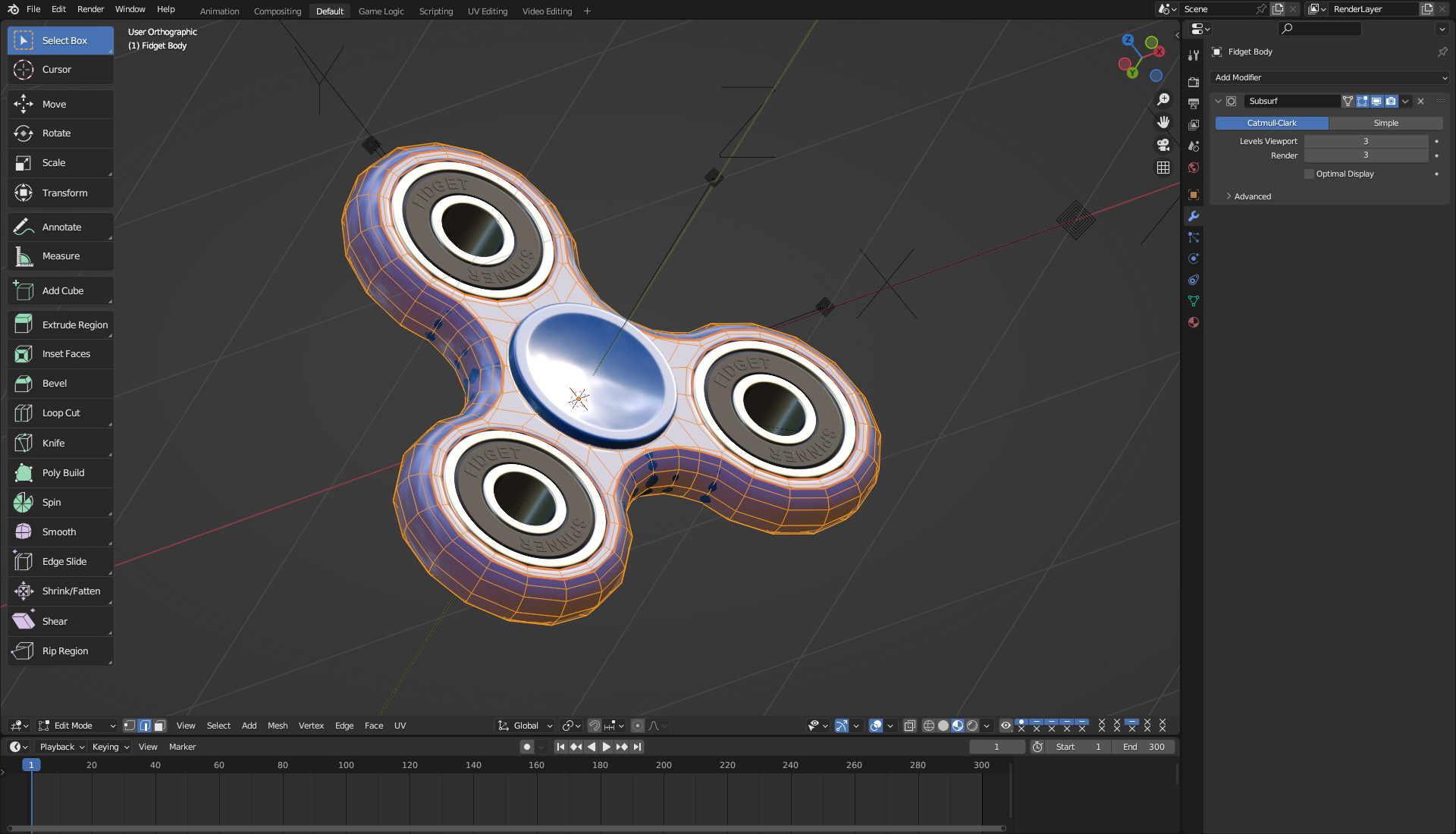 Rotating Fidget Spinner  3D model_10