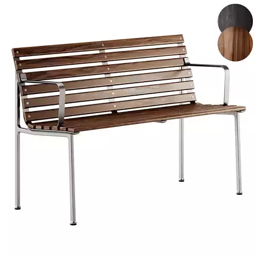 Traverse Garden Bench with armrests with back by Hay