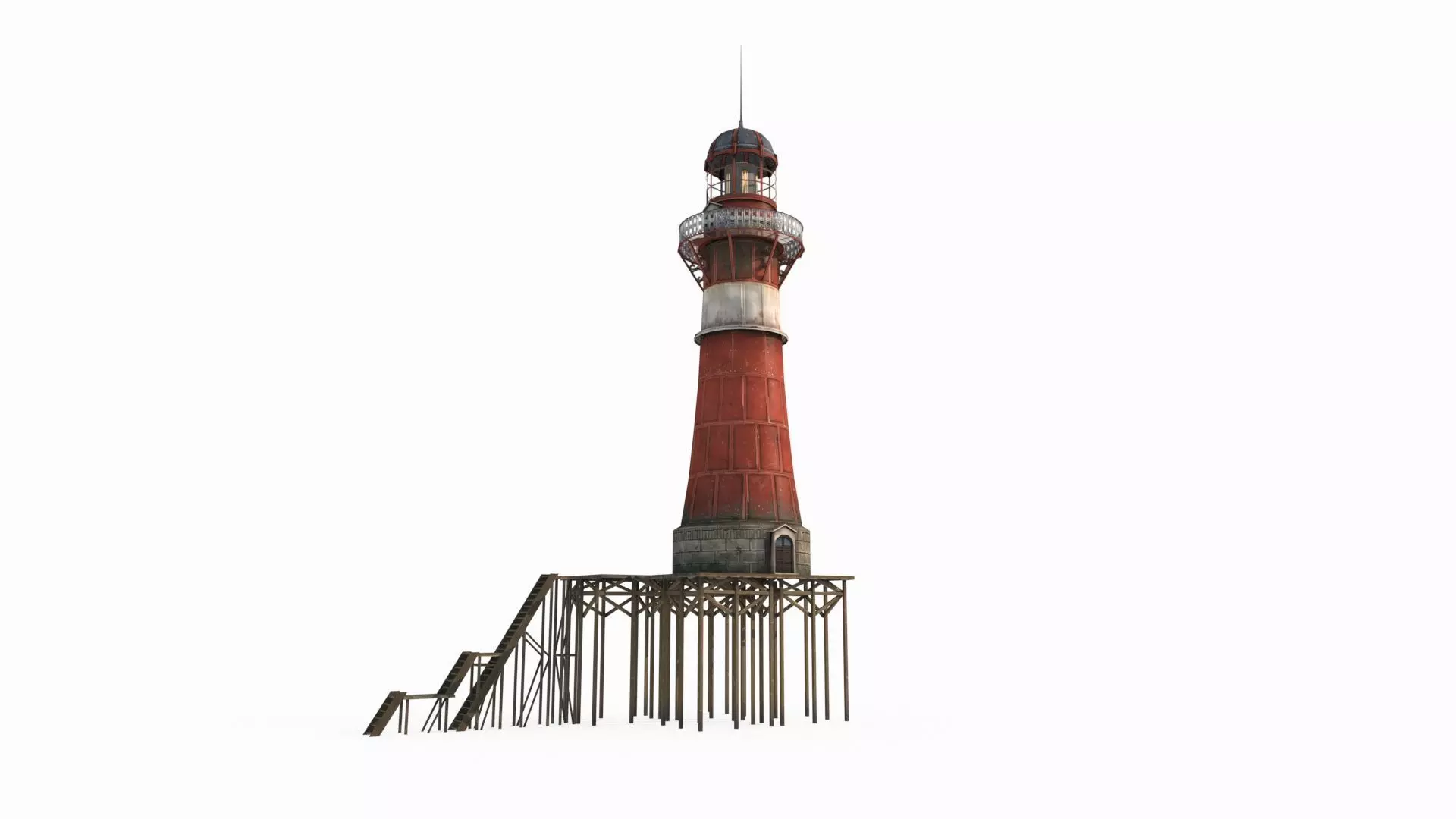Hand drawn architectural lighthouse 3D model_0