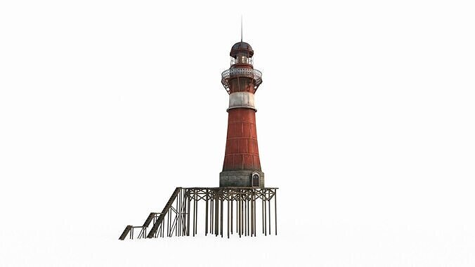 Hand drawn architectural lighthouse 3D model